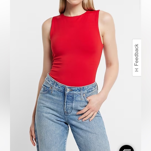 Express Red Body Contour Bodysuit - Picture 1 of 6